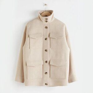 & Other Stories Oversized Wool Blend Utility Jacket
